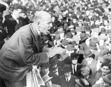 Eugene Debs delivering his address at Canton, Ohio in June of 1918. 
