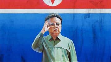 Not all of Sun Mu’s art is counter-propaganda, and paintings like this one that dignify the Supreme Leader have been censored in South Korea 